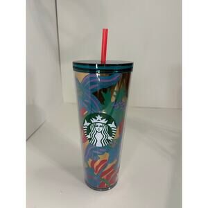 STARBUCKS Summer 2022 Forest Dream Aqua Terra Floral 24 oz Venti Tumbler